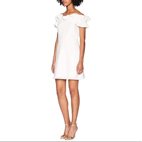 Rebecca Taylor Off Shoulder Slub Mini Dress Size 2 - Picture 1 of 8